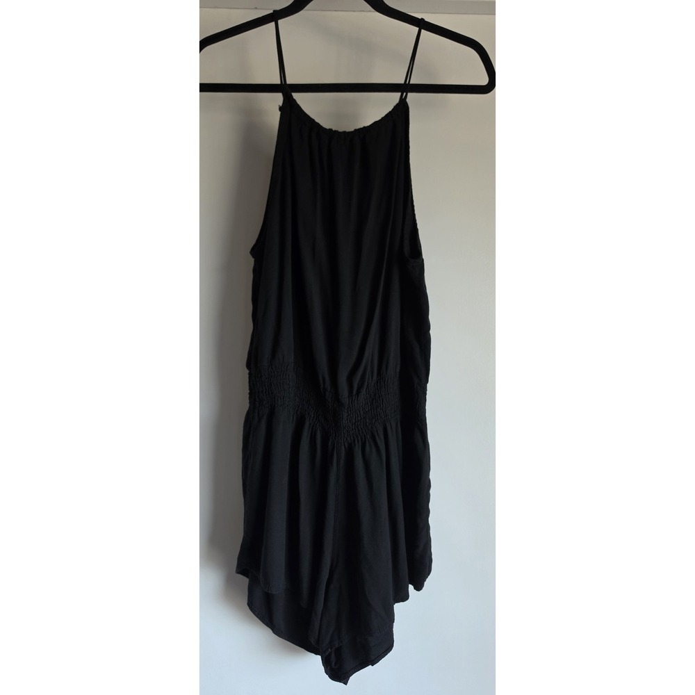 Brandy Melville Black Romper Sleeveless Casual Solid Playsuit Shorts